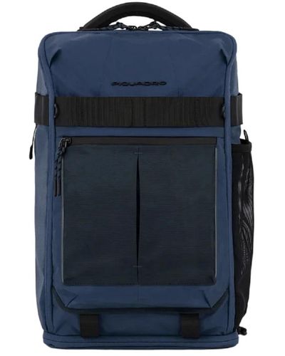 Piquadro Blauer bucket bag & rucksack mit led