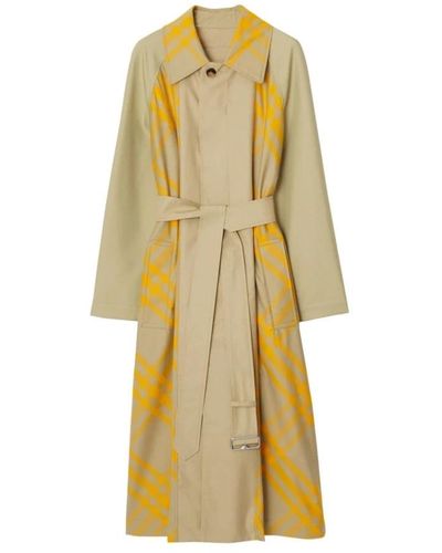 Burberry Belted Coats - Yellow