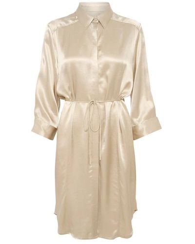 Soaked In Luxury Shirt Dresses - Natural