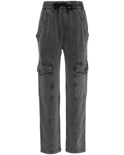 Isabel Marant Pantalones negros de algodón con paneles - Gris