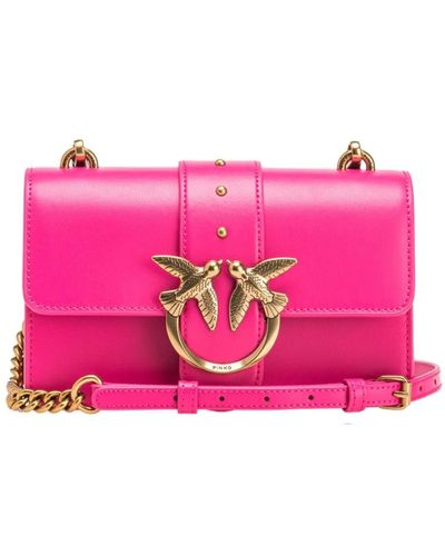 Pinko Studded leather mini love bag o - Pink