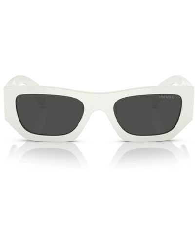 Prada Moderne unregelmäßige sonnenbrille - Weiß