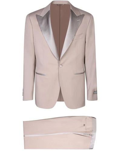 Canali Single Breasted Suits - Pink