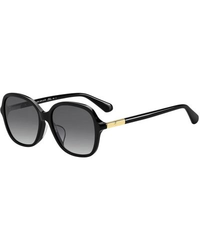 Kate Spade Gold/dunkelgrau getönte sonnenbrille - Schwarz