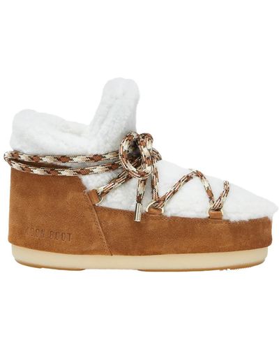 Moon Boot Shearling icon pump in whisky/off white - Weiß