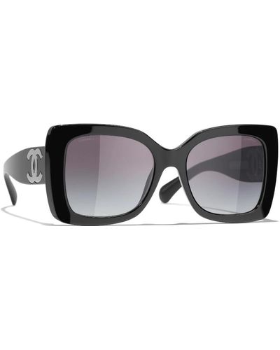 Chanel Gafas de sol negras con accesorios originales - Negro