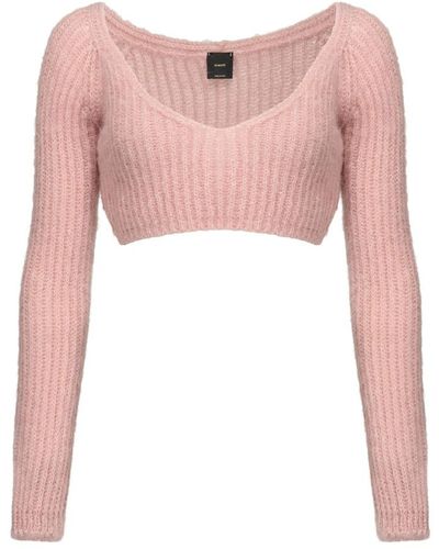 Pinko V-Neck Knitwear - Pink