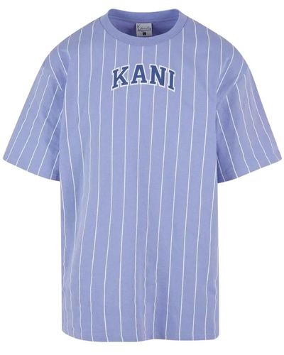 Karlkani Serif pinstripe tee t-shirt - Blau
