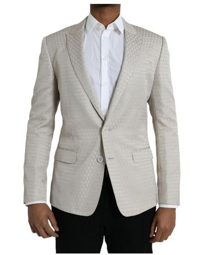 Dolce & Gabbana Slim fit single breasted coat blazer - Grau