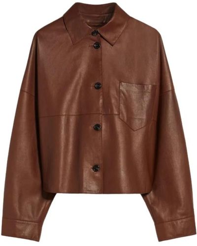 Weekend by Maxmara Jackets > leather jackets - Marron