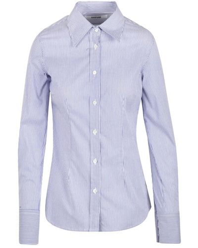 Mauro Grifoni Camisa a rayas de algodón - Azul