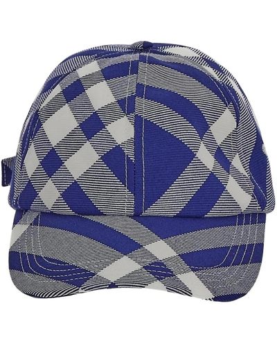 Burberry Blaue baseball cap mit knopfverschluss