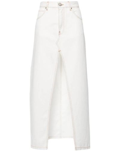 Pinko Denim Skirts - White
