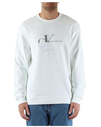 Calvin Klein Baumwoll-logo-sweatshirt - Blau