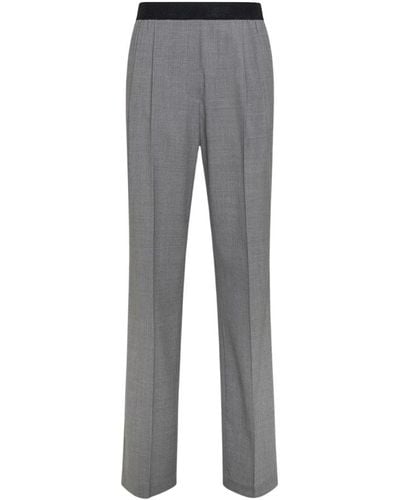 Seventy Pantalone lungo elasticato con doppia pences in fresco di lana stretch - Grigio
