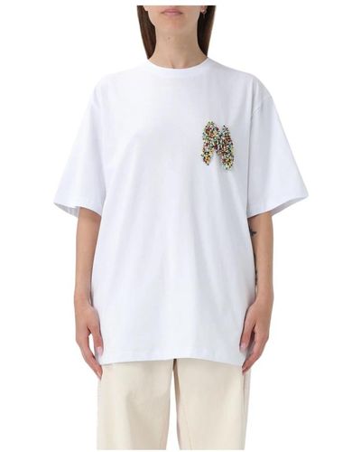 MSGM Weißes t-shirt raglan ärmel