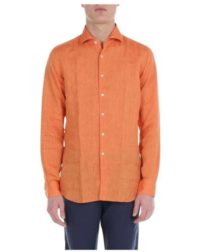 Xacus Camicia in lino irlandese - Arancione