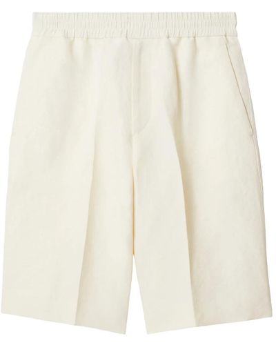Burberry Weiße shorts elastischer kordelzug reißverschluss