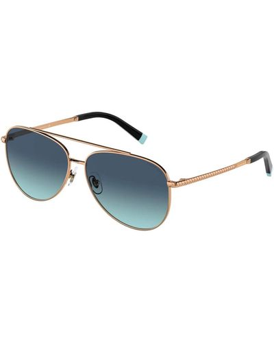 Tiffany & Co. Rose gold/blue shaded sonnenbrille,sunglasses - Blau