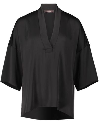 Vera Mont Elegantes blusenshirt mit seitenschlitzen - Schwarz