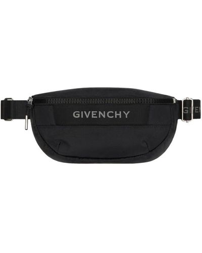 Givenchy Schwarze crossbody-tasche mit reflektierender signatur