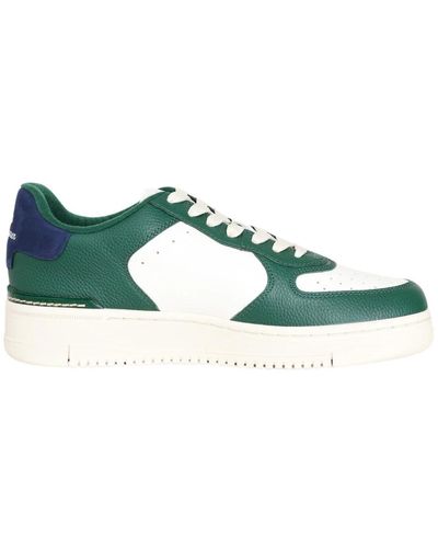 Ralph Lauren Weiße grüne blaue sneakers mit niedrigem profil