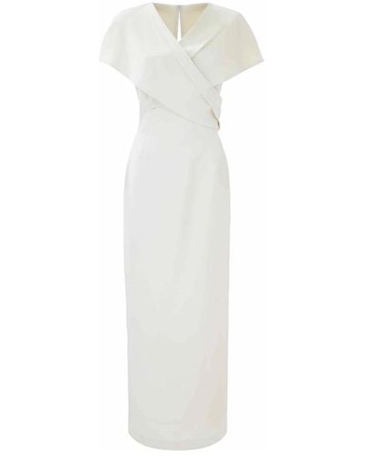 Kocca Elegante abito lungo incrociato plissettato - Bianco