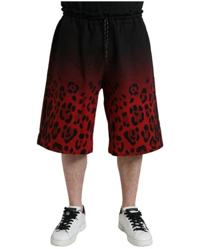 Dolce & Gabbana Leopard print bermuda shorts - Rot