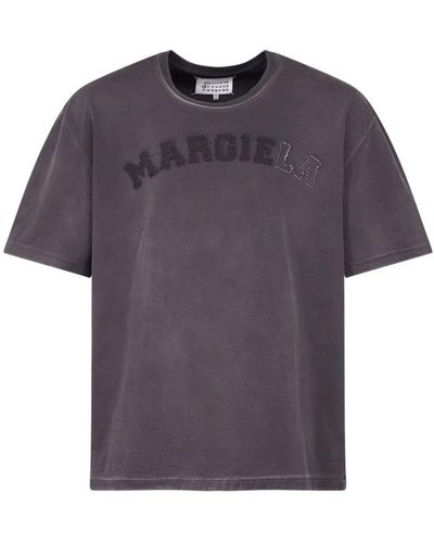 Maison Margiela T-shirt logo grigio scuro - Viola