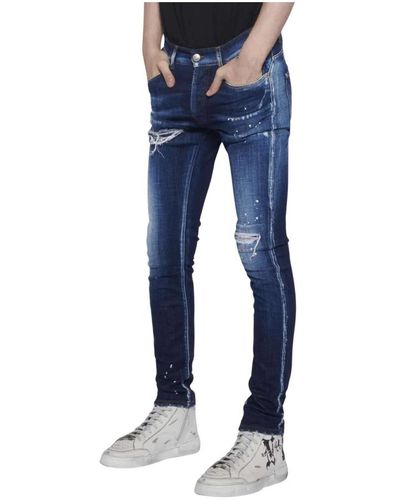 John Richmond Jeans con strappi - Blu