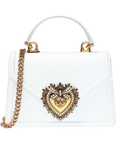Dolce & Gabbana Eleva lo stile con la borsa a tracolla devotion - Bianco