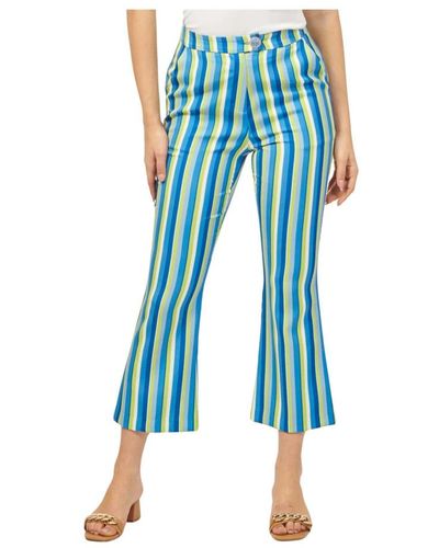 Yes-Zee Cropped Trousers - Blue
