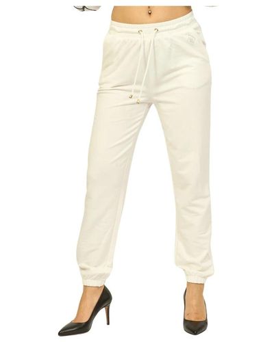 GAUDI Pantalones de jogging de algodón blanco con cintura elástica - Neutro
