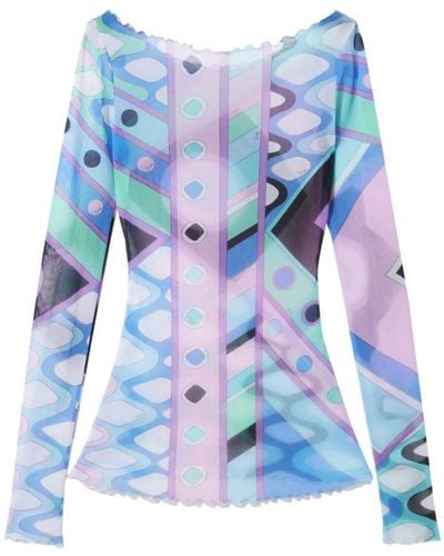 Emilio Pucci Long Sleeve Tops - Blue