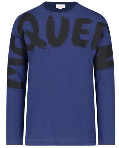 Alexander McQueen Long Sleeve Tops - Blue