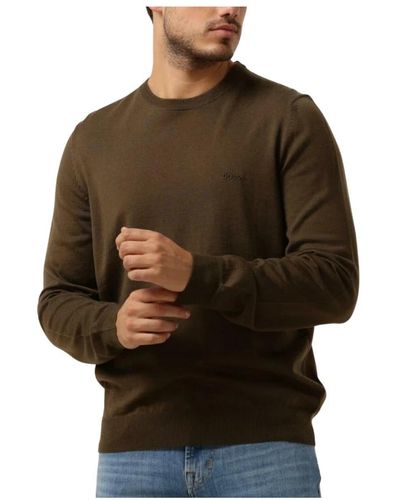 BOSS Grüner moderner pullover für männer - Braun
