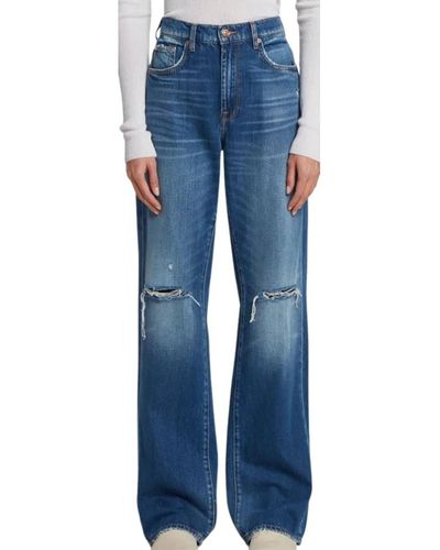 7 For All Mankind Wide Jeans - Blau