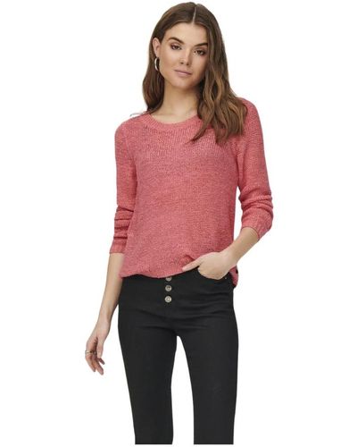 ONLY Langarm-strickpullover - Rot