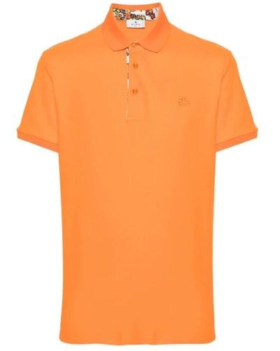 Etro Polo-shirt mit pegasus-stickerei - Orange