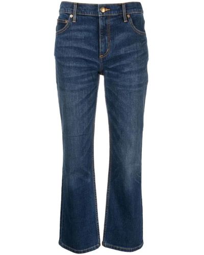 Tory Burch Jeans cropped blu indaco