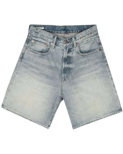 R13 Denim shorts mit logo-patch - Blau