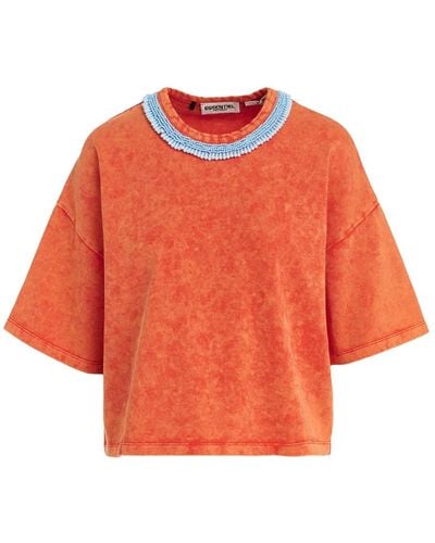 Essentiel Antwerp Forte besticktes t-shirt - Orange