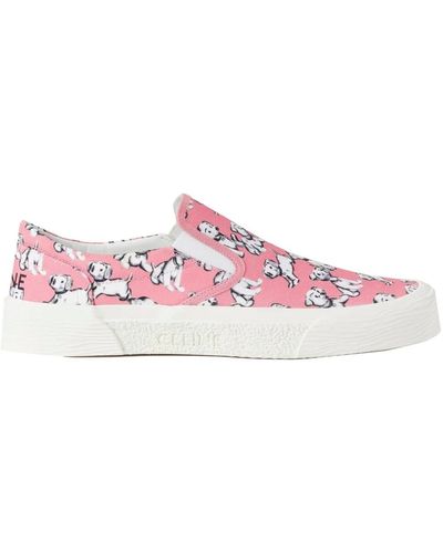 Celine Canvas Slip-On Sneakers - Pink