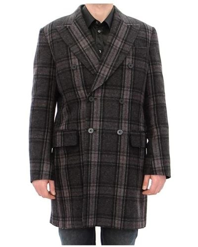 Dolce & Gabbana Gray double breasted coat jacket - Nero