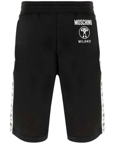 Moschino Shorts con logo double question mark - Nero