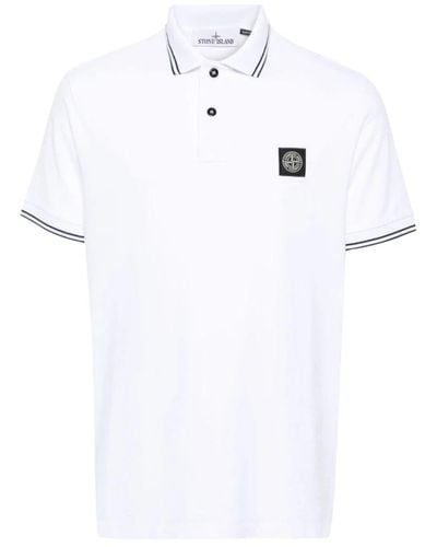Stone Island Klassisches polo-shirt in verschiedenen farben - Weiß
