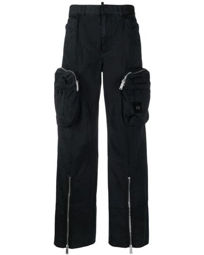 DSquared² Wide Trousers - Black