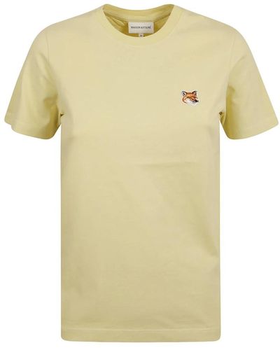 Maison Kitsuné Fuchskopf patch t-shirt - Gelb