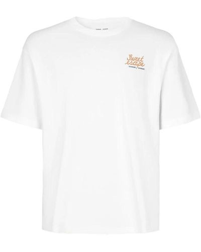 Samsøe & Samsøe T-shirt in cotone biologico a maniche corte - Bianco
