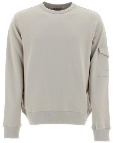 Herno Rundhals-sweatshirt mit tasche - Grau